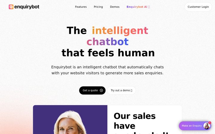 Screenshot of enquirybot.com