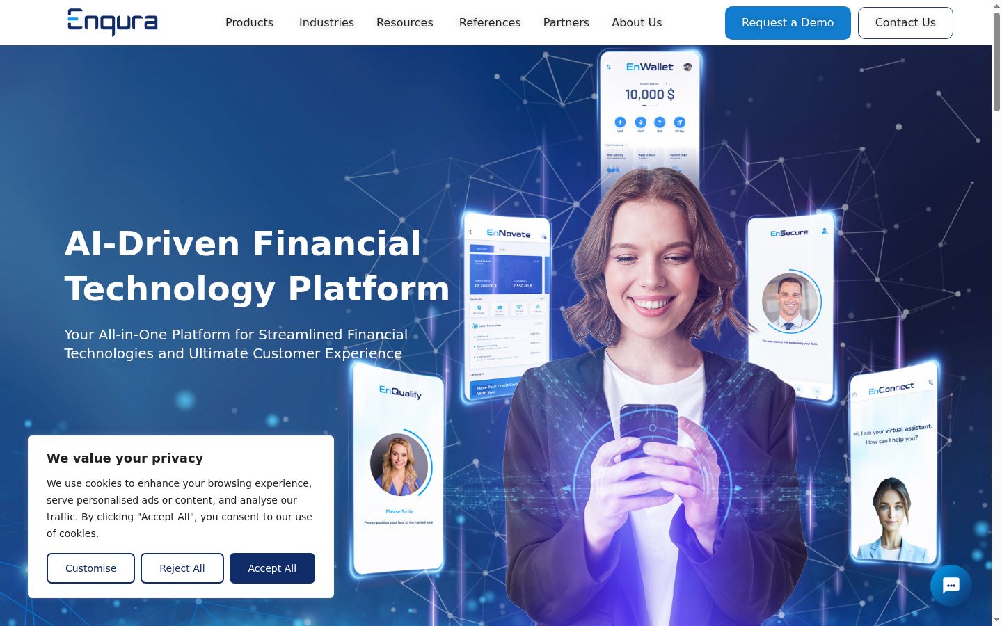 Screenshot of the consent banner shown before any interaction