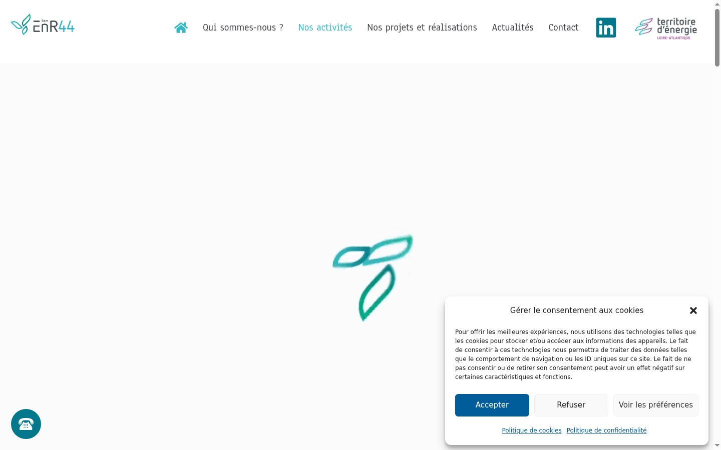 Screenshot of the consent banner shown before any interaction