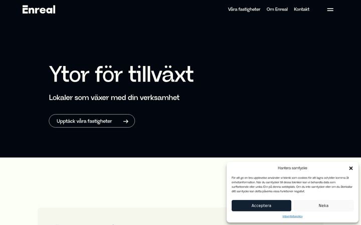 Skærmbillede af enreal.se