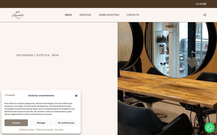Screenshot of enredadosperruqueria.com