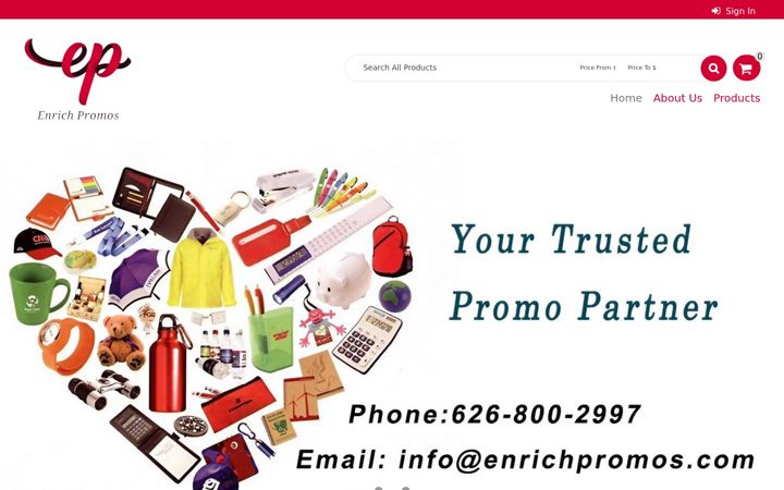 Screenshot of enrichpromos.com