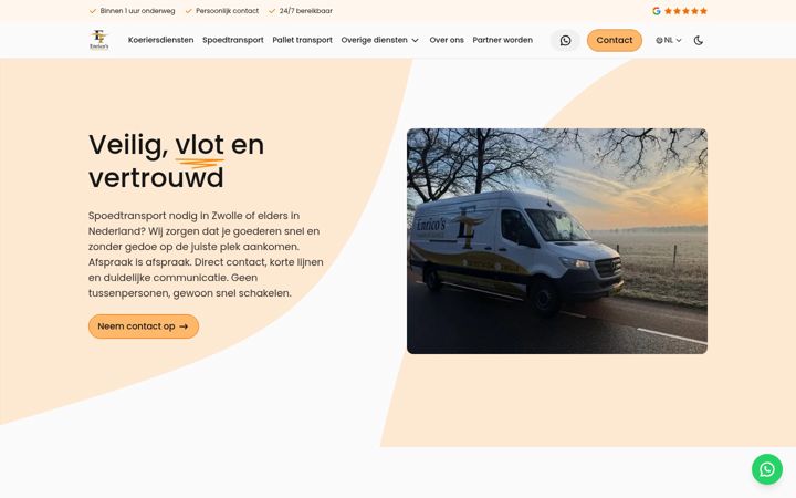 Screenshot of enricos-transportservice.nl