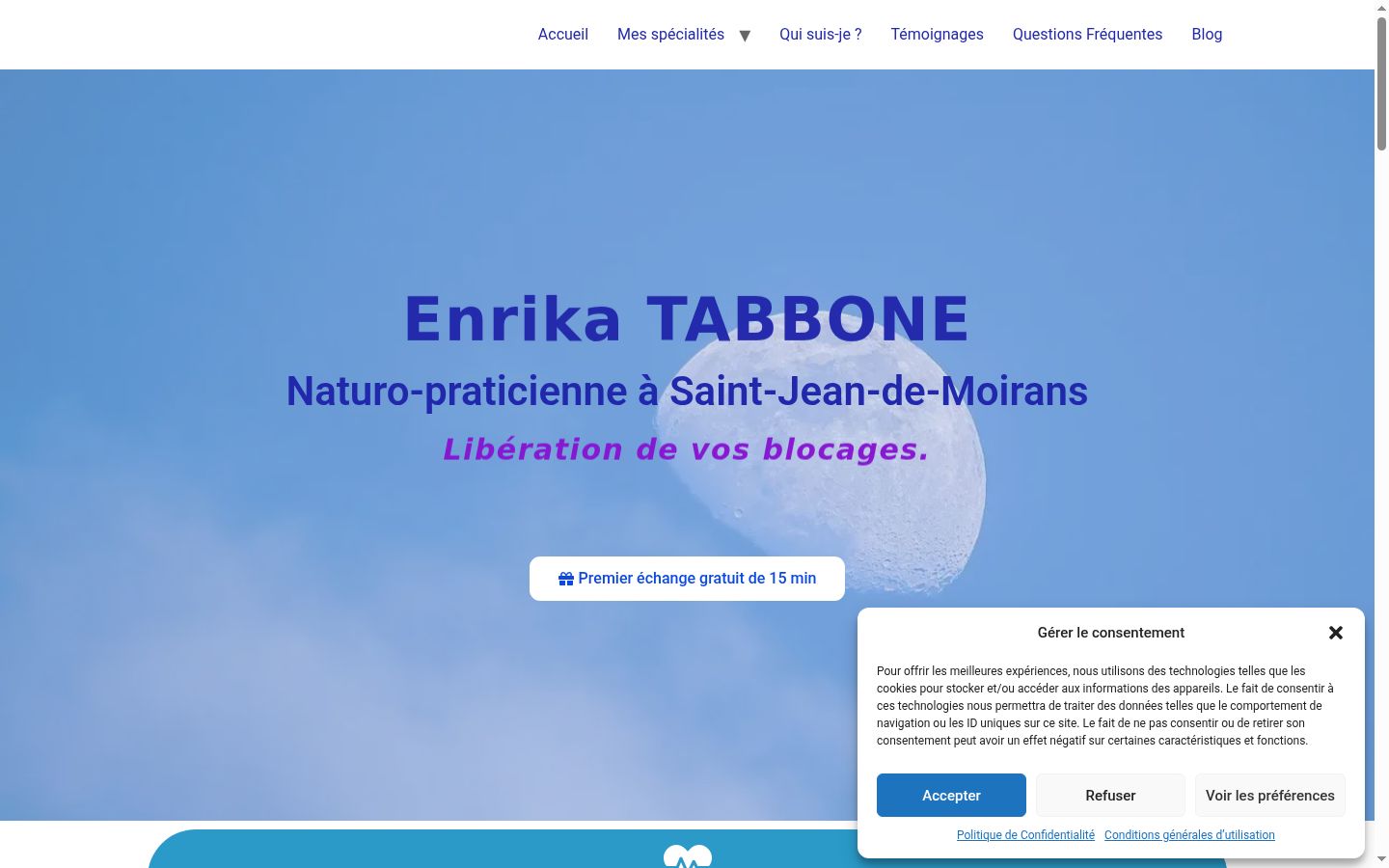 Screenshot of the consent banner shown before any interaction