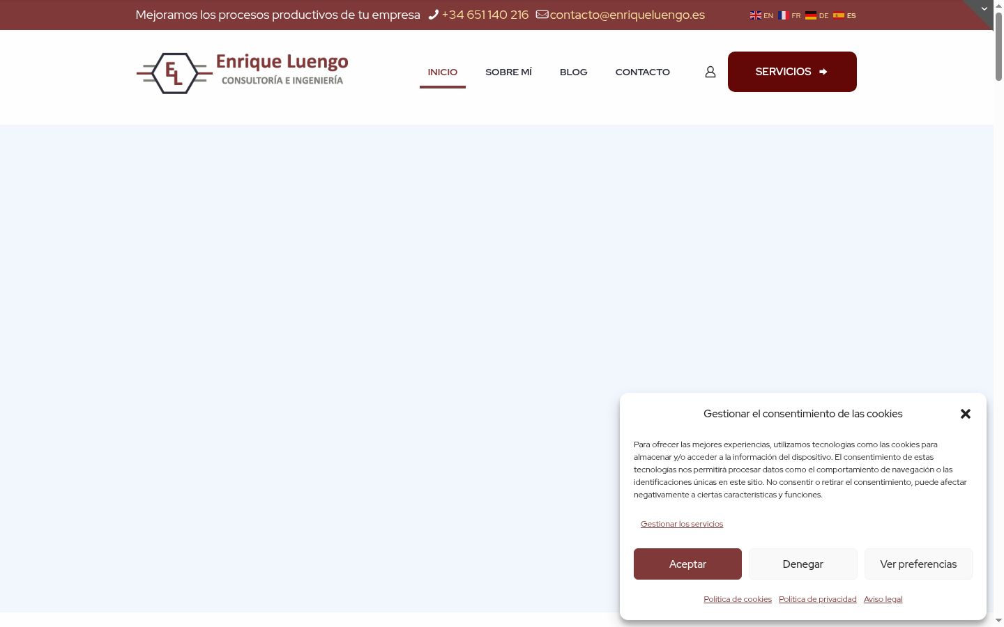 Capture d'écran de la bannière de consentement affichée avant toute interaction