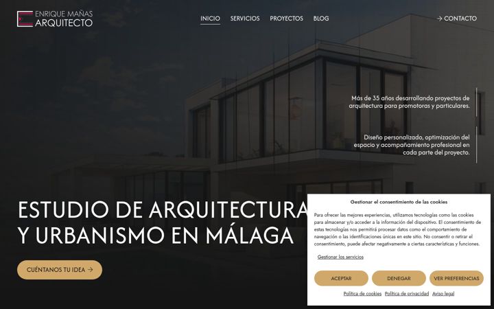 Screenshot of enriquemanasarquitecto.com