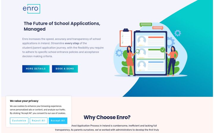 Screenshot of enro.ie