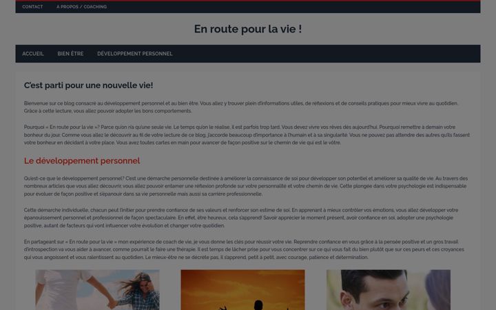 Screenshot of enroutepourlavie.fr