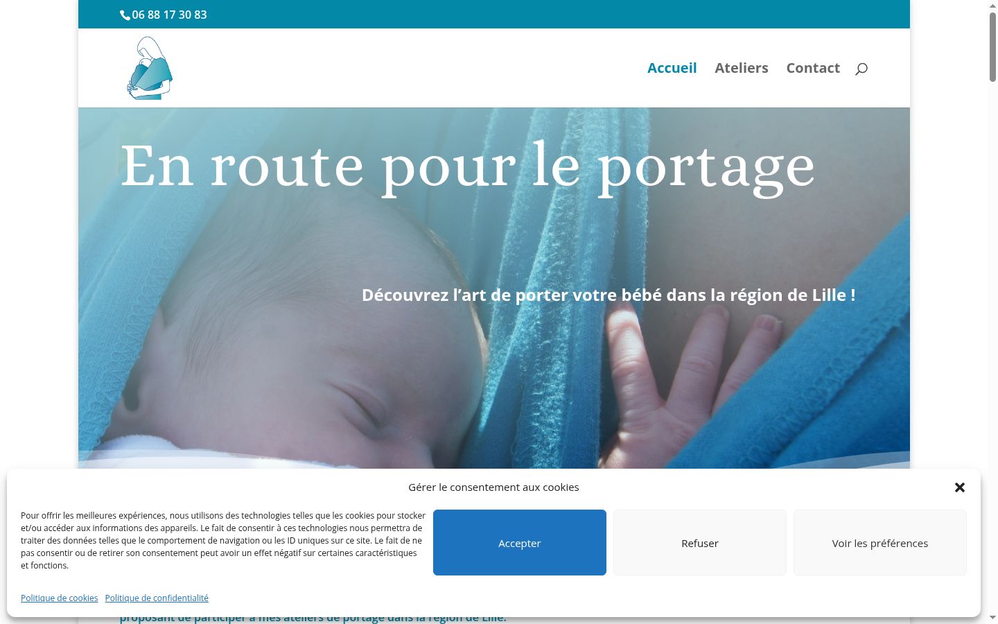 Screenshot of the consent banner shown before any interaction