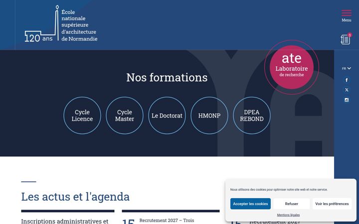 Screenshot of ensa-normandie.fr