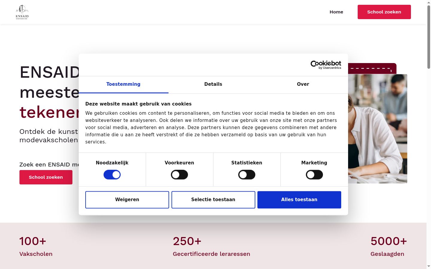 Captură de ecran a bannerului de consimțământ afișat înainte de orice interacțiune