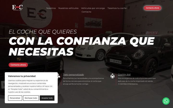 Screenshot of ensalzacars.com