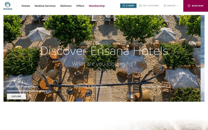 Screenshot of ensanahotels.com