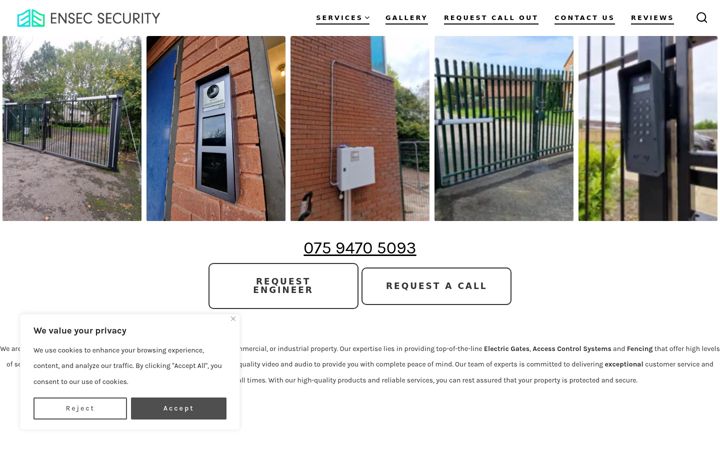 Screenshot von ensec-security.co.uk