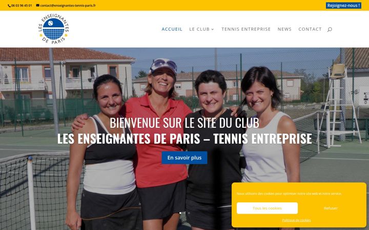 Screenshot of enseignantes-tennis-paris.fr