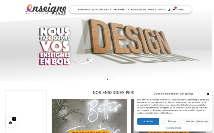 Screenshot of enseigne-shop.fr