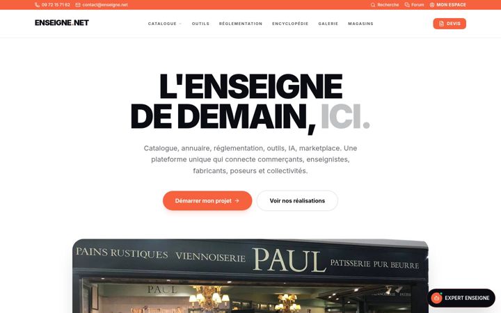 Captura de ecrã de enseigne.net
