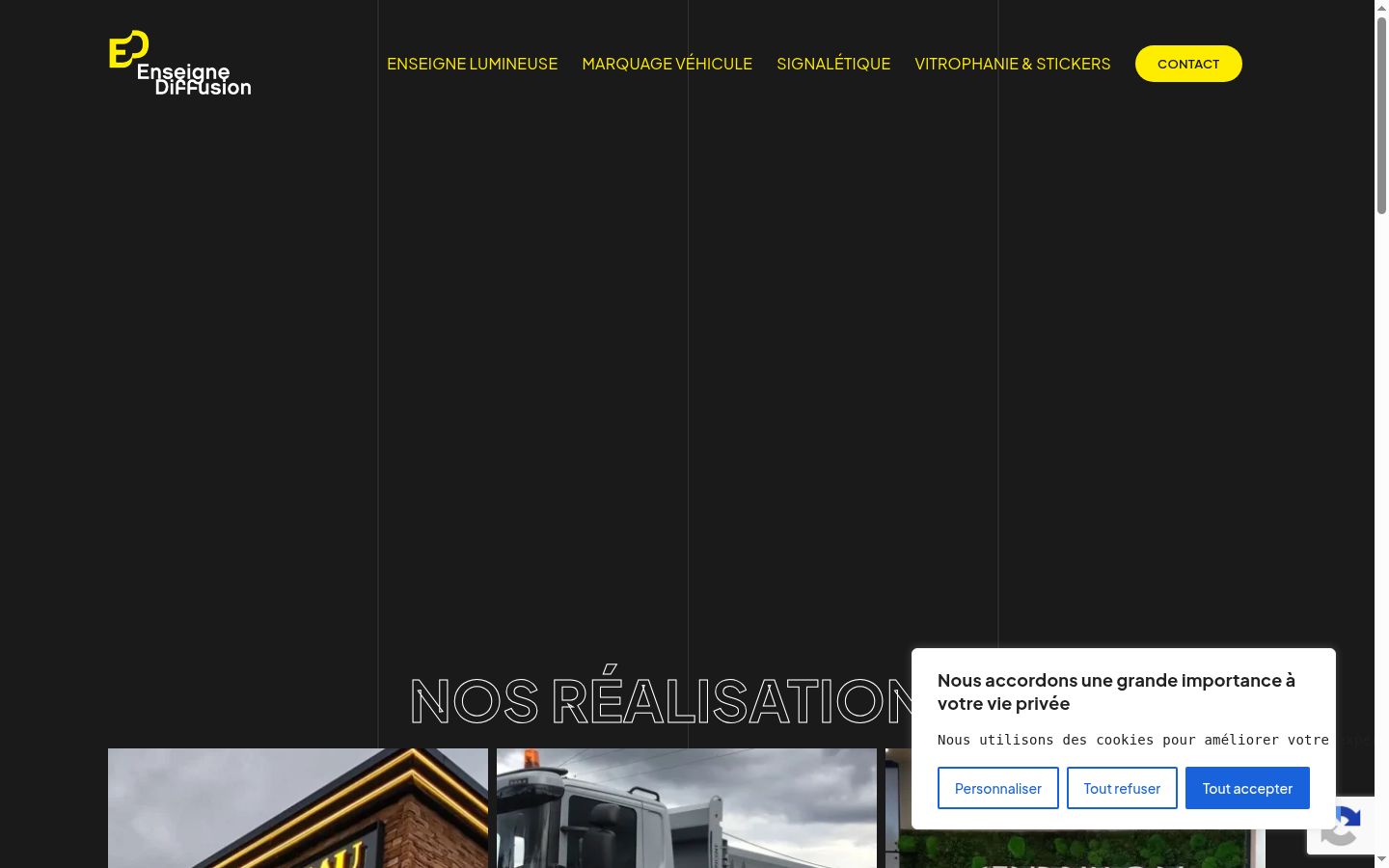 Screenshot of the consent banner shown before any interaction