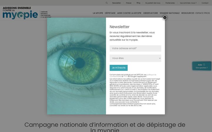 Screenshot di ensemblecontrelamyopie.fr