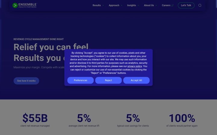 Screenshot of ensemblehp.com