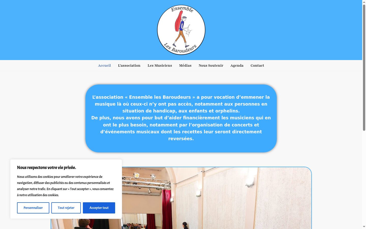 Screenshot del banner di consenso mostrato prima di qualsiasi interazione
