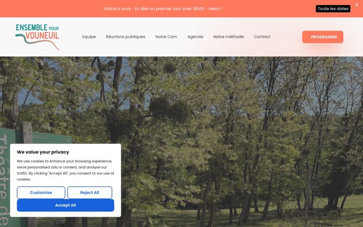 Screenshot di ensemblepourvouneuil.fr