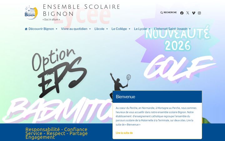 Screenshot di ensemblescolairebignon.fr