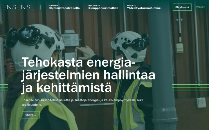 Skærmbillede af ensense.fi