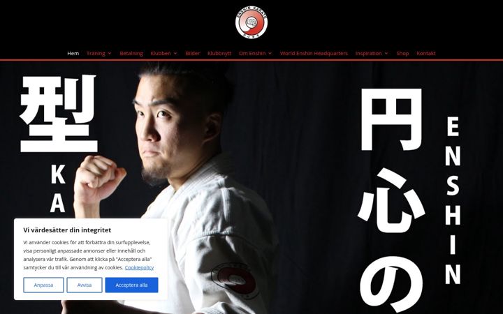 Skærmbillede af enshin-karate.se