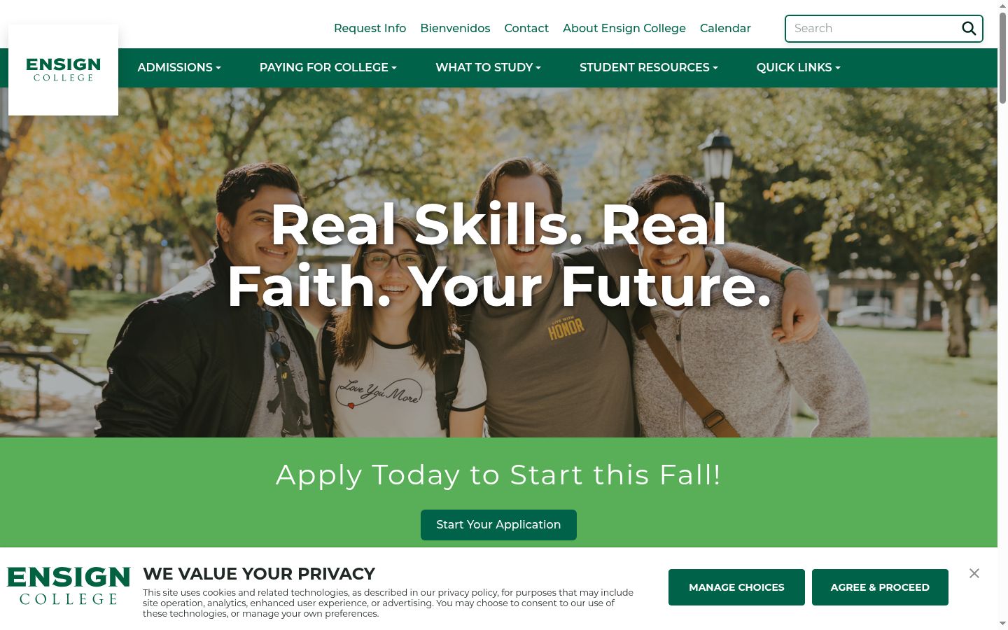 Screenshot of the consent banner shown before any interaction