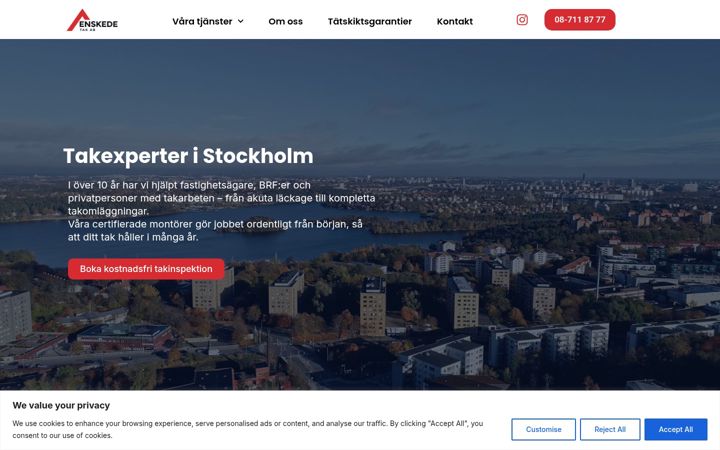 Screenshot of enskedetak.se