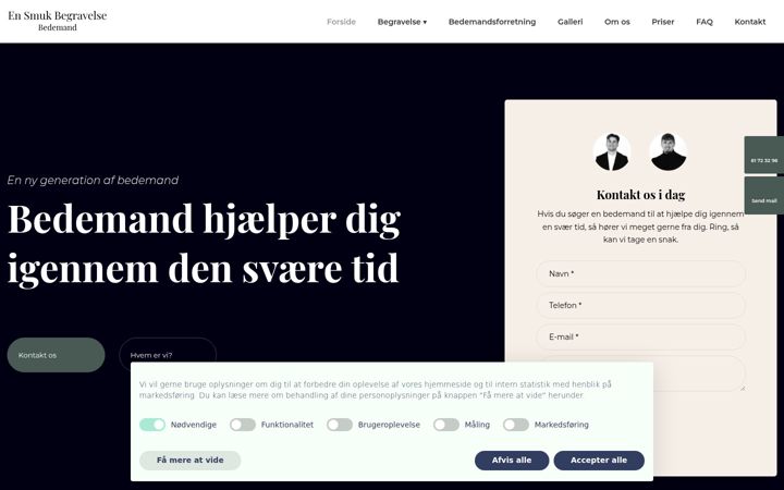 Képernyőkép: ensmuk-begravelse.dk