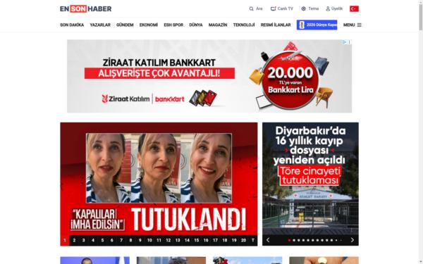 Screenshot of ensonhaber.com