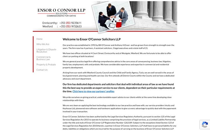 Screenshot of ensoroconnor.ie