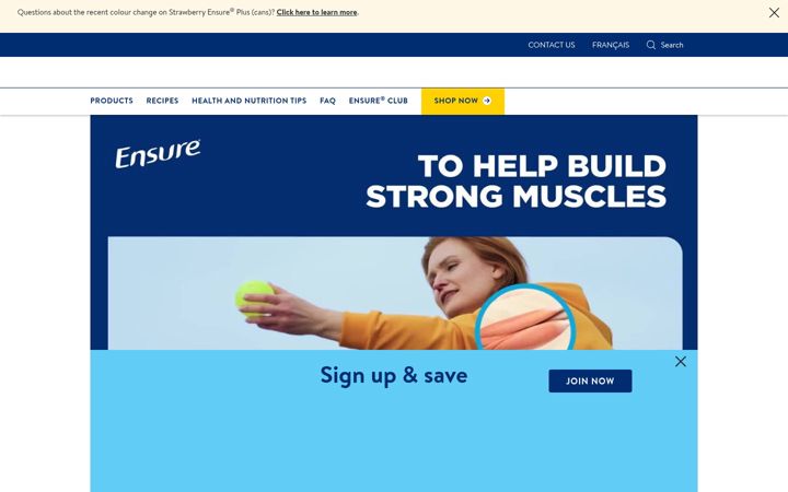 Captura de ecrã de ensure.ca