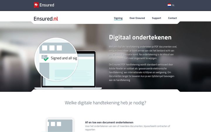 Zrzut ekranu ensured.nl