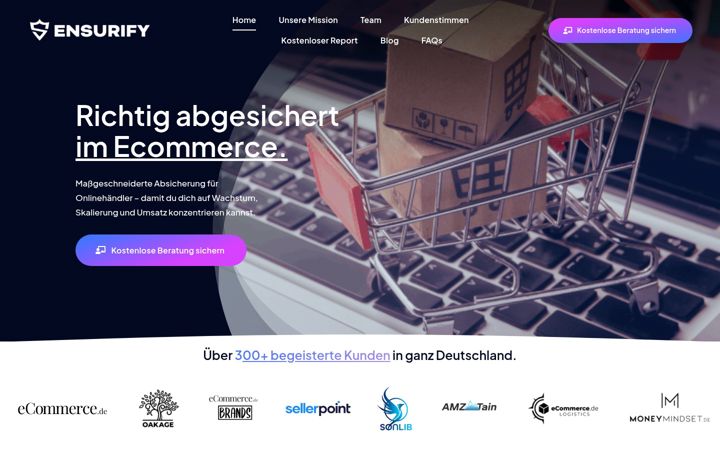 Screenshot von ensurify.de