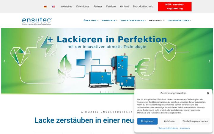 Screenshot von ensutec.de