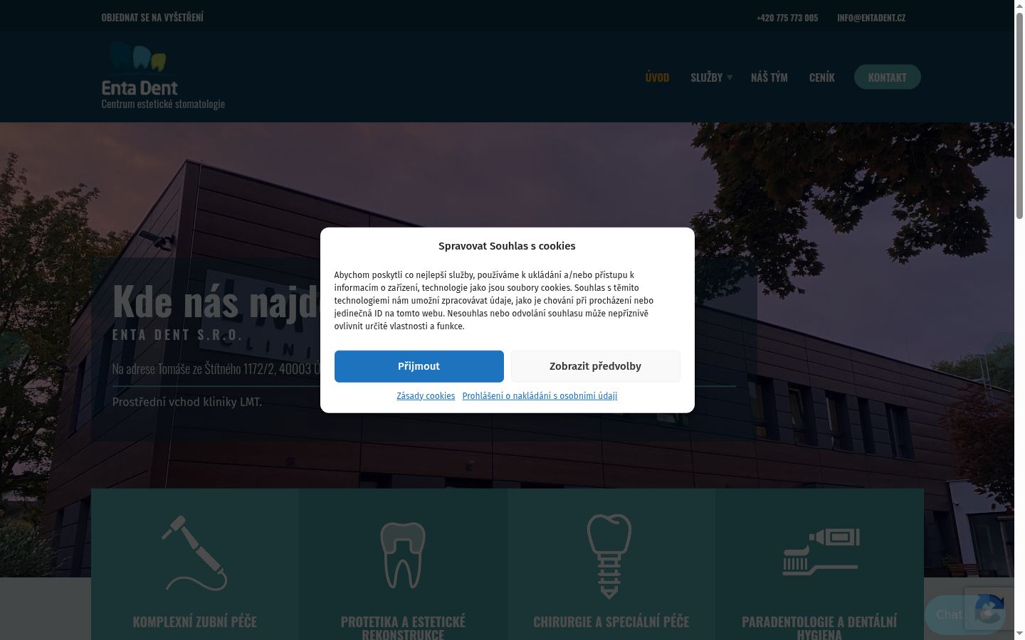 Screenshot del banner di consenso mostrato prima di qualsiasi interazione