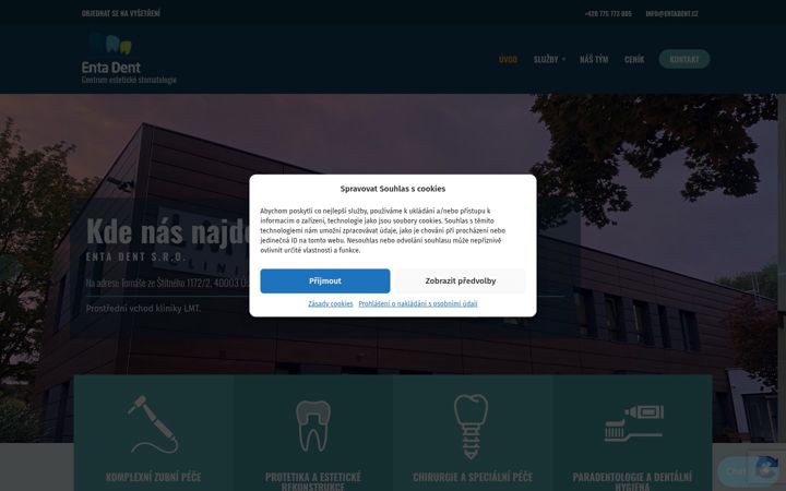 Screenshot of entadent.cz