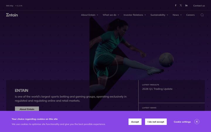 Screenshot of entaingroup.com