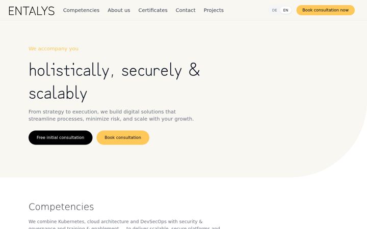 Screenshot of entalys.eu