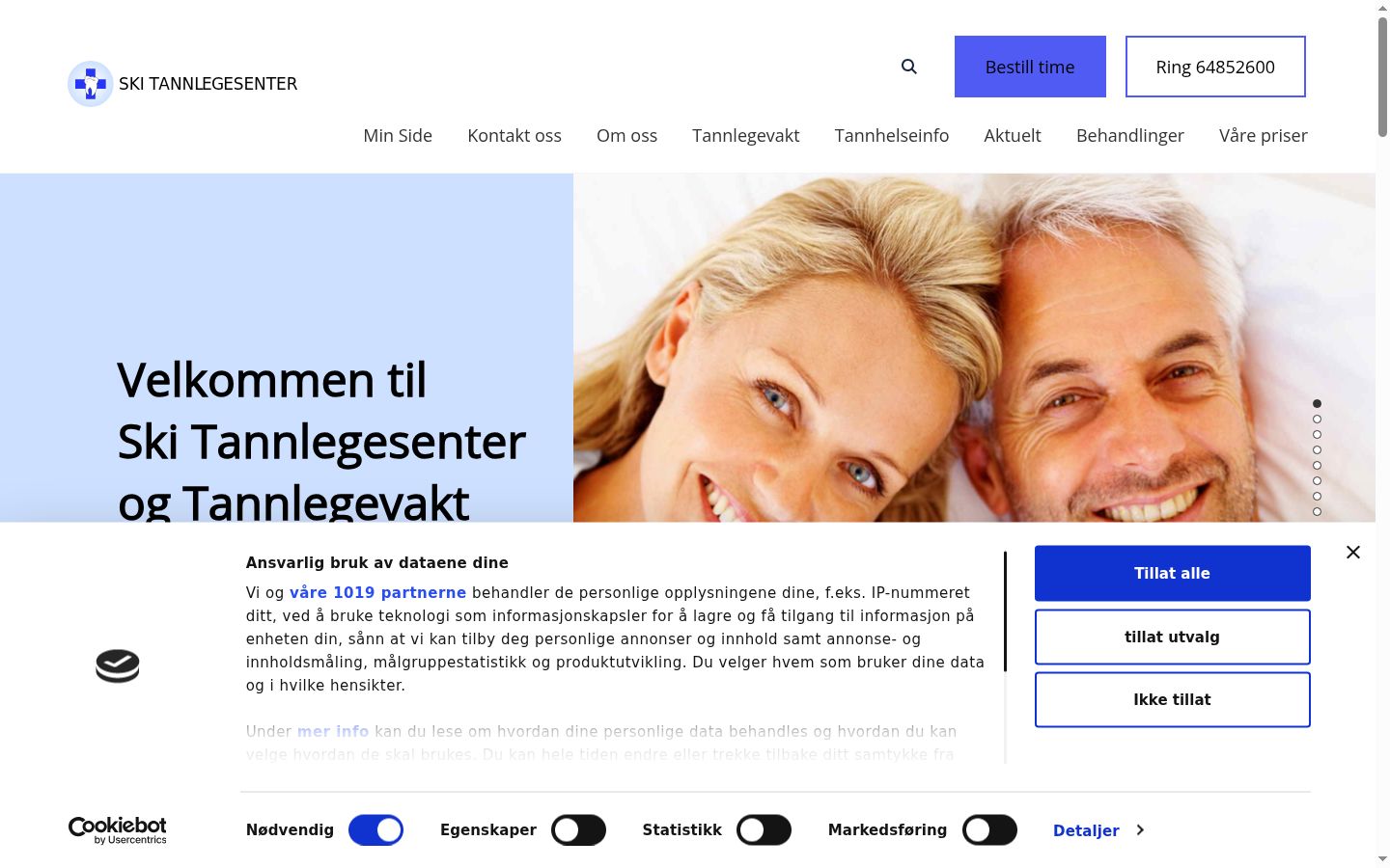 Screenshot des Einwilligungsbanners vor jeglicher Interaktion