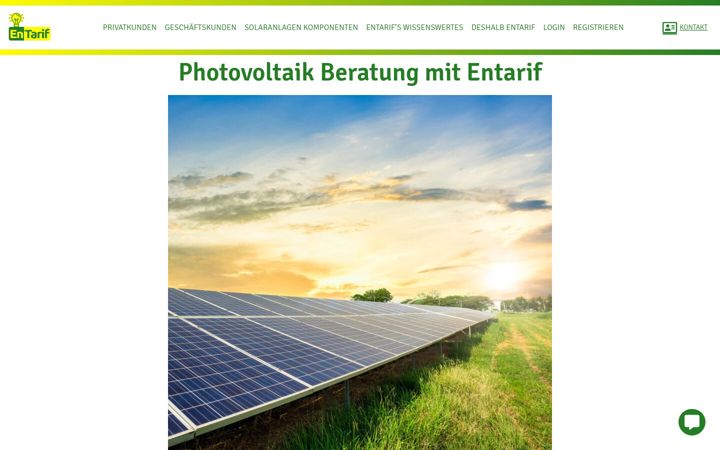 Screenshot von entarif.de
