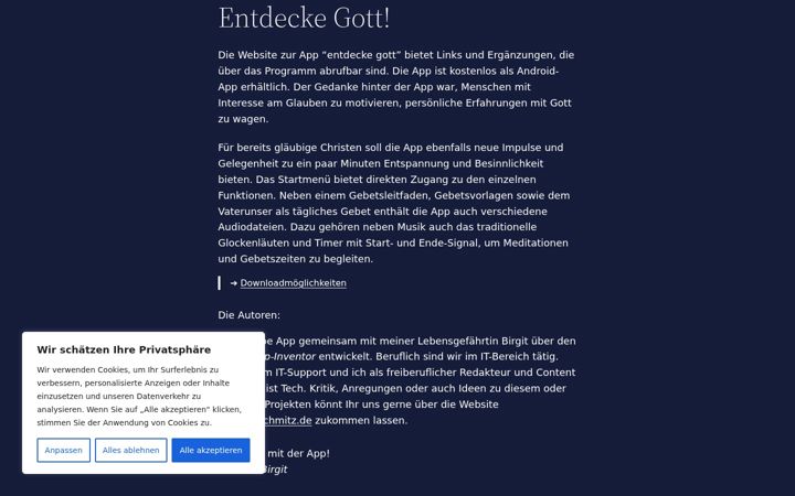 Screenshot von entdecke-gott.de