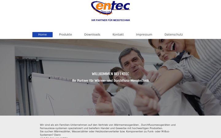 Captură de ecran a entec-gmbh.de