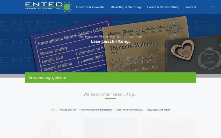 Captură de ecran a entecgmbh.de