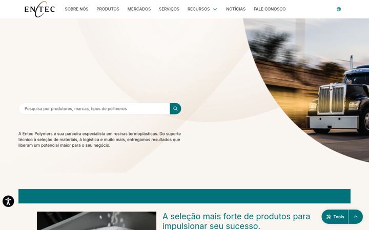 Screenshot of entecpolymers.com.br