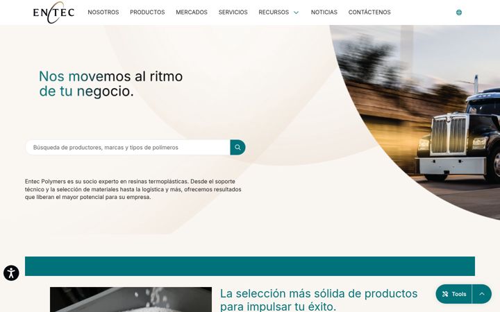 Screenshot of entecpolymers.com.co
