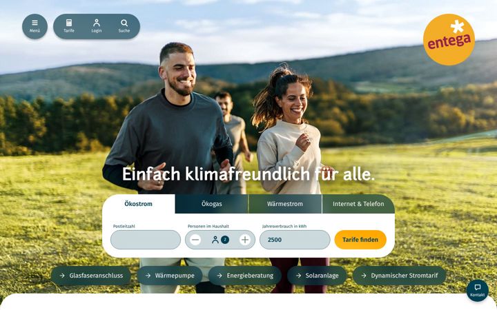 Screenshot of entega.de